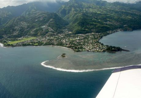 Vue aérienne de Mahina. © Tahiti Héritage